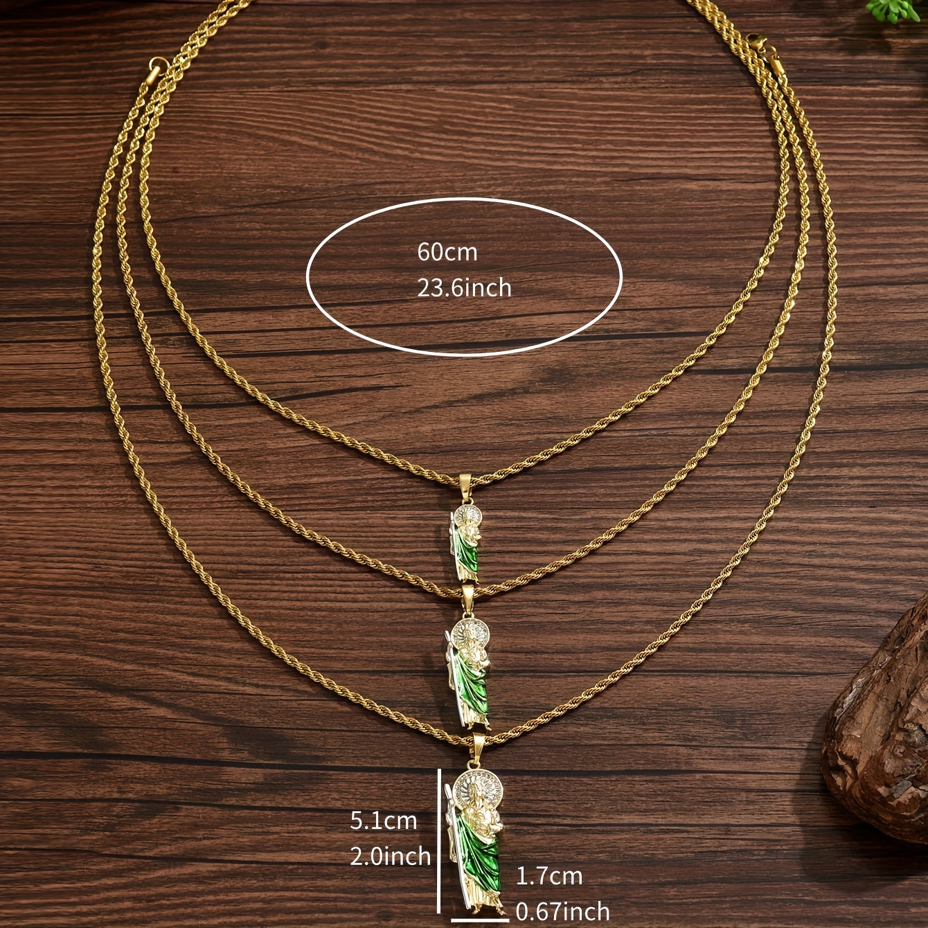 Men's 18K Plated St. Jude Pendant Necklace
